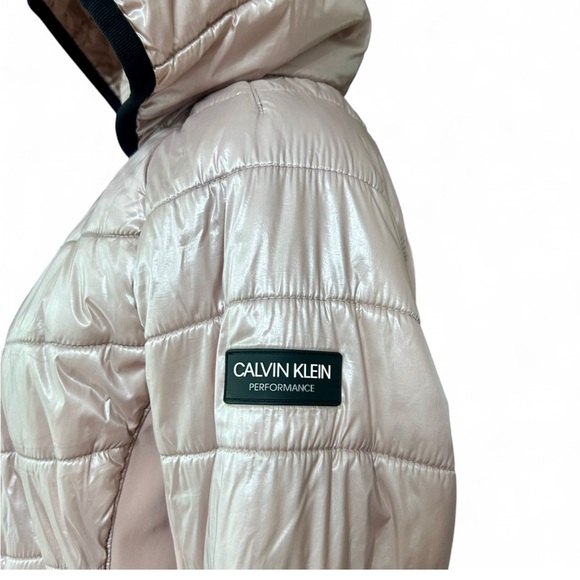 CALVIN KLEIN PERFORMANCE Pink Repelent Hooded PufferJacket Light Weight L,Good C - Picture 2 of 9